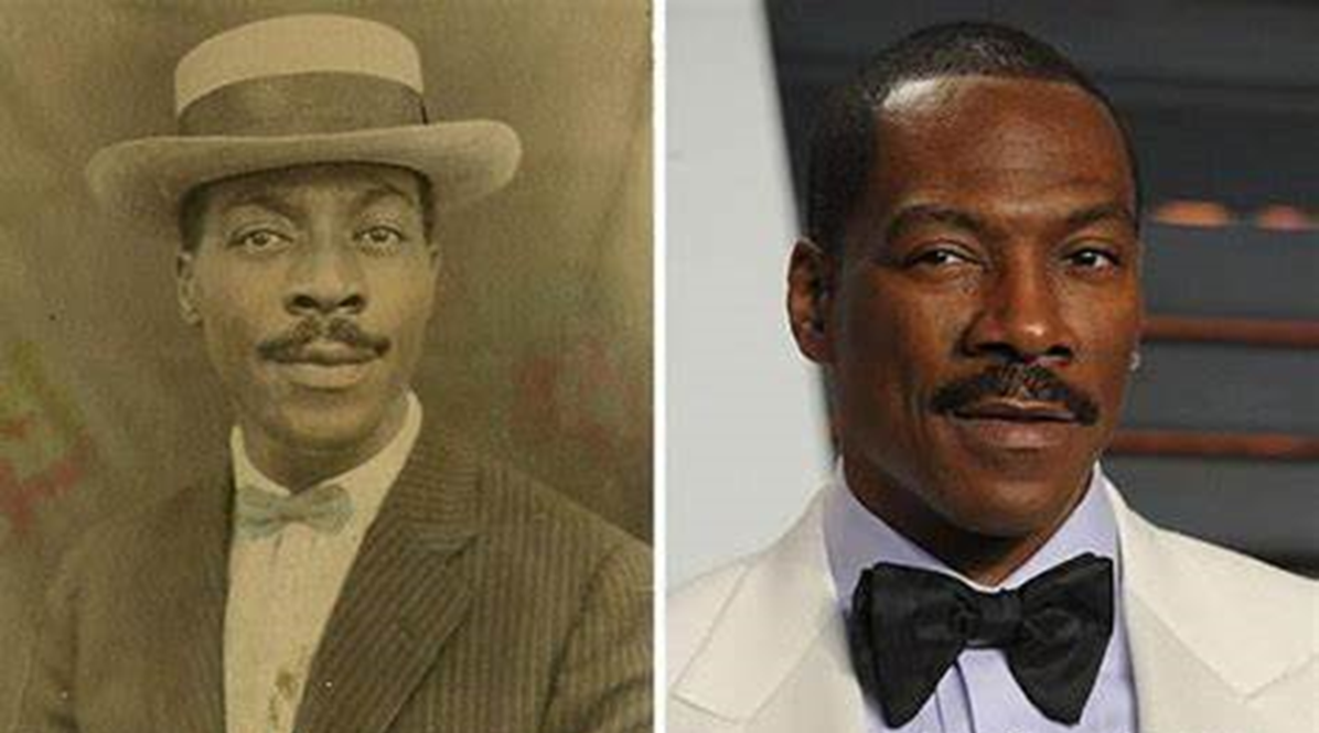 There are two photos one of them is of Eddy Murphy and the other is a historical man who looks just like Eddy Murphy.